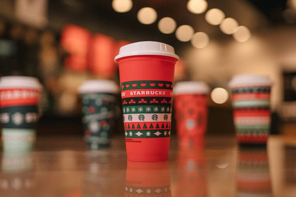 Starbucks red red collectible holiday cups
